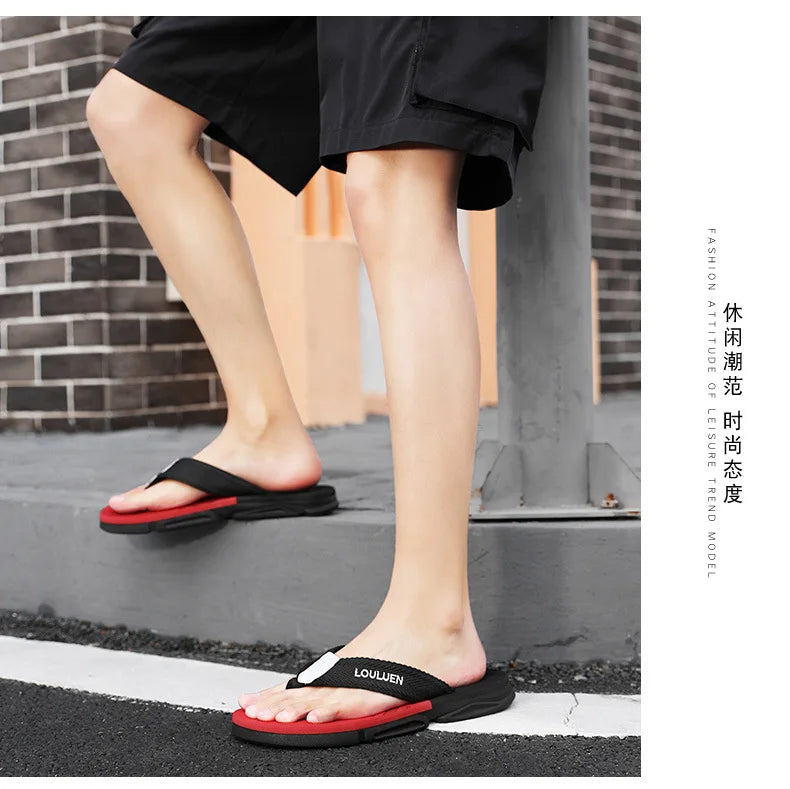 Men's Ankle Wrap Slip-Resistant Beach Slide Sandals – Hollow Out, Lightweight Summer Slippers