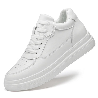 Men's Height Increasing Leather Platform Sneakers – 6/8/10cm Elevator Lace-Up Luxury Shoes