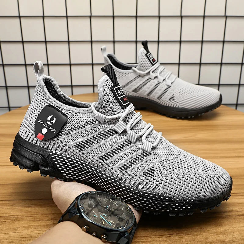 Men's Summer Tennis Lightweight Running Sneakers – Breathable Mesh, Anti-Odor, Massage Insole