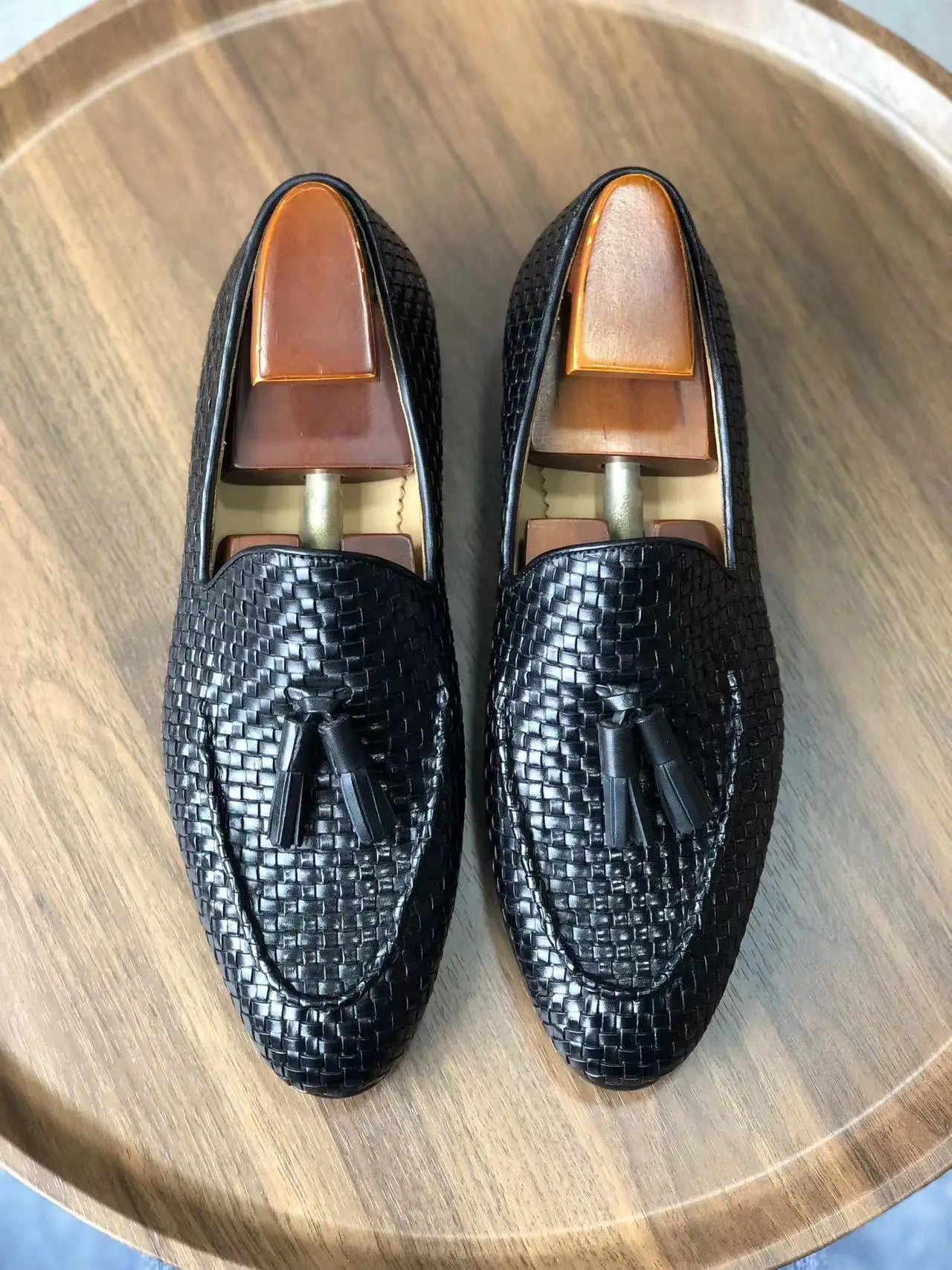 Ci'e ML26 Men's Tassel Weave Genuine Leather Loafers – Classic Slip-On, Custom Color & Size