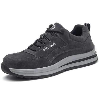 Men's Indestructible Steel Toe Safety Work Boots – Puncture-Proof, Cow Suede, Breathable Work Sneakers