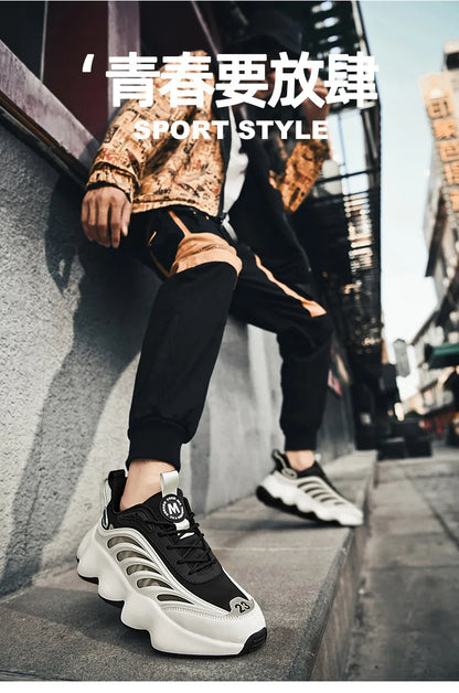 Men's Luxury Breathable Sneakers – Lace-Up, Anti-Odor, Casual Trainer Running Shoes