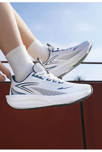Marathon Carbon Board Air Cushion Running Sneakers – Breathable Mesh, Lightweight, Non-Slip Athletic Shoes