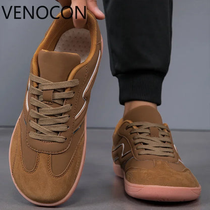 VENOCON Men's Minimalist Barefoot Leather Shoes – Wide Toe Box, Extra Light, Casual Sneakers