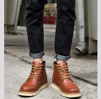 Men's Elevator Hidden Heel Boots – Height Increasing 6CM 8CM 10CM, Microfiber Leather, Warm Lining
