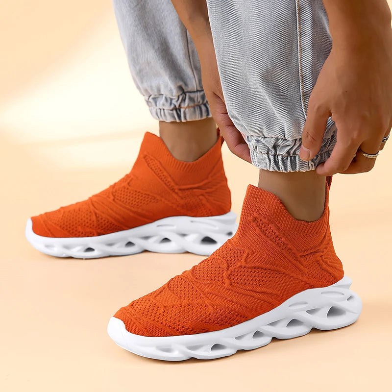 Platform Mesh Socks Blade Slip-On Sport Sneakers – Breathable, Super Lightweight, Unisex Running Shoes
