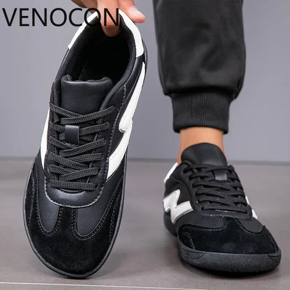 VENOCON Men's Minimalist Barefoot Leather Shoes – Wide Toe Box, Extra Light, Casual Sneakers