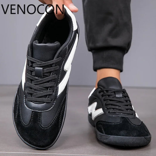 VENOCON Men's Minimalist Barefoot Leather Shoes – Wide Toe Box, Extra Light, Casual Sneakers