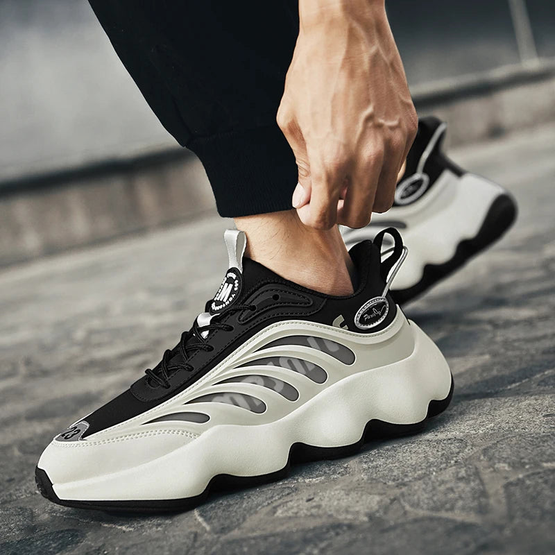 Men's Luxury Breathable Sneakers – Lace-Up, Anti-Odor, Casual Trainer Running Shoes