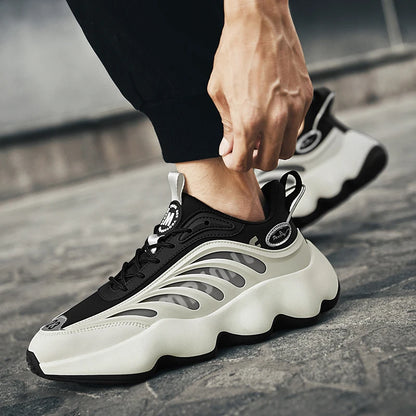 Men's Luxury Breathable Sneakers – Lace-Up, Anti-Odor, Casual Trainer Running Shoes