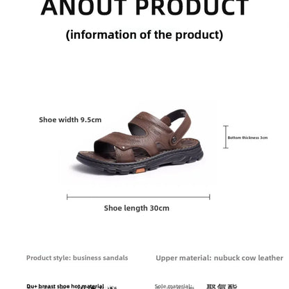 Golden Camel Men's Classic Genuine Leather Sandals – Ankle-Wrap, Lightweight, Casual Outdoor