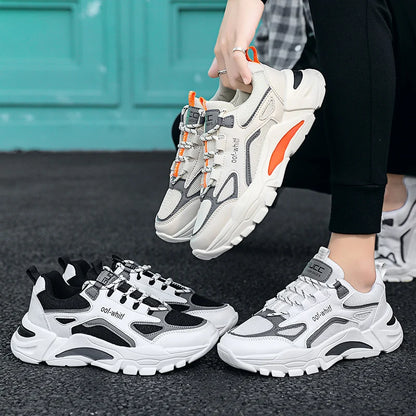 Men's Breathable Mesh Soft Sole Running Sneakers – Lace-Up, All-Season Comfort Walking Shoes