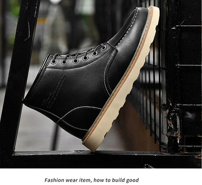 Men's Elevator Hidden Heel Boots – Height Increasing 6CM 8CM 10CM, Microfiber Leather, Warm Lining