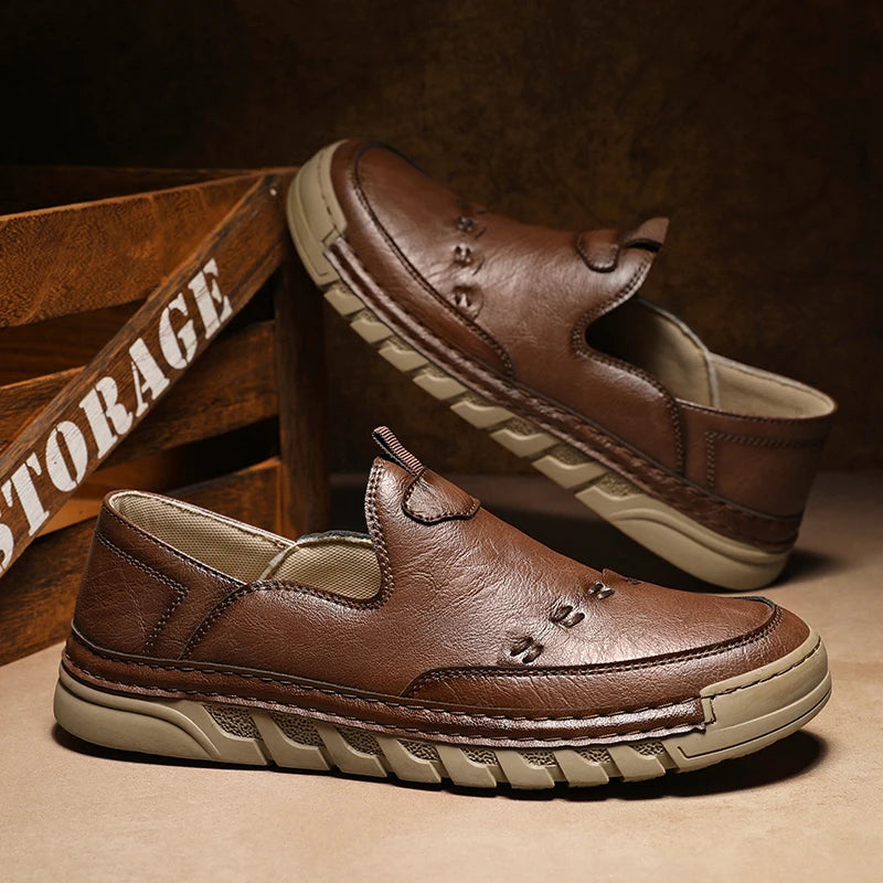 Italy Genuine Leather Luxury Loafers Moccasins – Breathable Slip-On Driving Shoes for Men