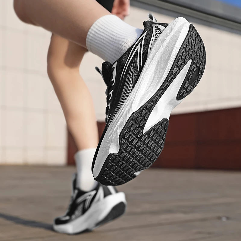 Marathon Carbon Board Air Cushion Running Sneakers – Breathable Mesh, Lightweight, Non-Slip Athletic Shoes