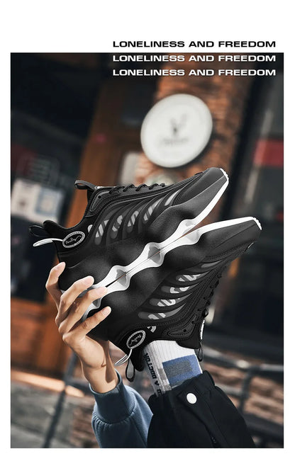 Men's Luxury Breathable Sneakers – Lace-Up, Anti-Odor, Casual Trainer Running Shoes