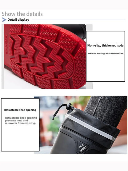 Men's German-Style Waterproof Rain Boots – High Tube, Snake-Bite Resistant, Thickened Rubber