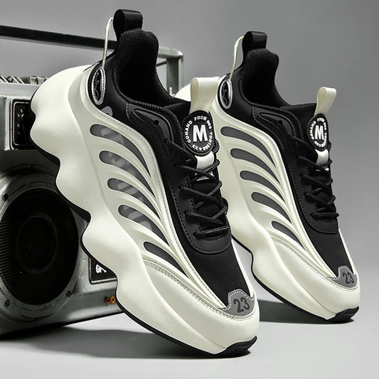 Men's Luxury Breathable Sneakers – Lace-Up, Anti-Odor, Casual Trainer Running Shoes