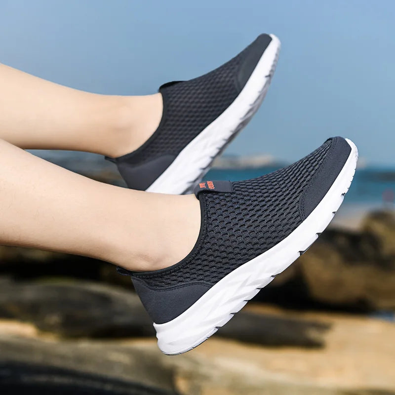 Men's Lightweight Breathable Mesh Sneakers – Casual, Anti-Odor, Summer Running Shoes