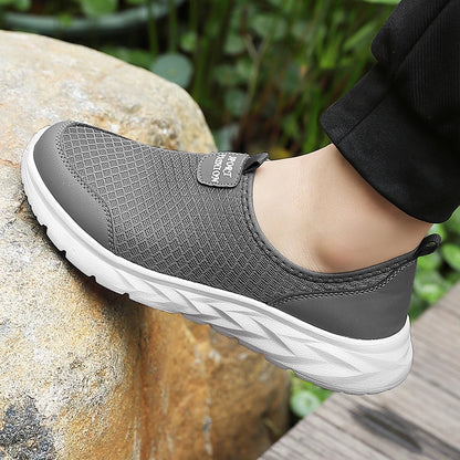 Men's Classic Breathable Mesh Slip-On Sneakers – Lightweight, Anti-Odor, Casual Running Shoes
