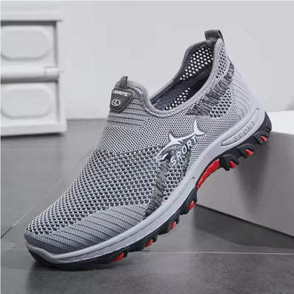 Men's Hollow Mesh Slip-On Casual Sneakers – Breathable, Lightweight, Non-Slip Summer Shoes