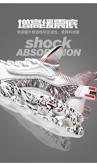 Men's Luxury Breathable Sneakers – Lace-Up, Anti-Odor, Casual Trainer Running Shoes