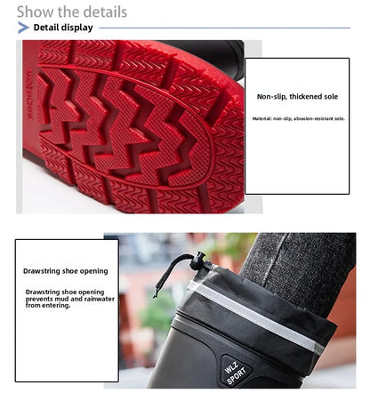 German Style Men's Rain Boots Long High Tube Waterproof Outdoor Camping Fishing Snake Bite Resistant Thickened Rubber Shoes