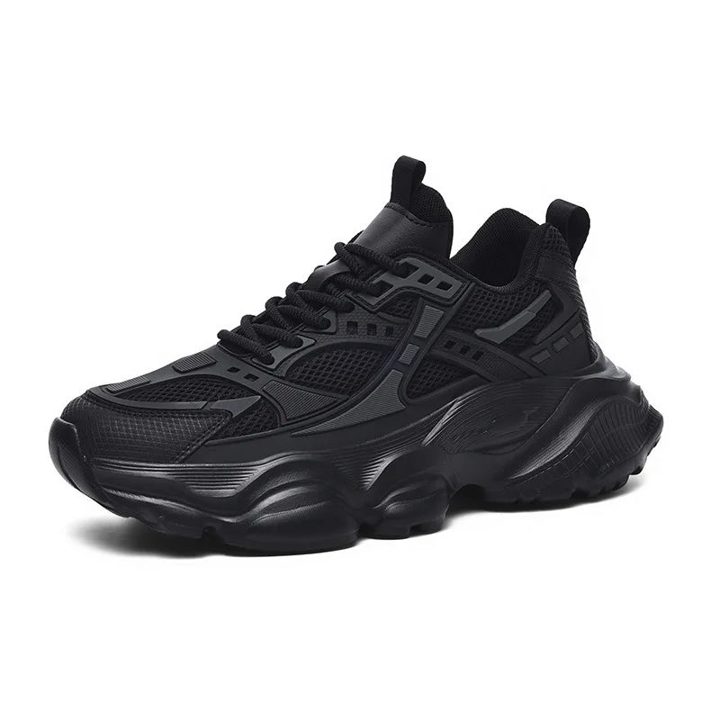 Men's Platform Street Athletic Sneakers – Breathable Air Mesh, Lace-Up, Plus Size Up to 52