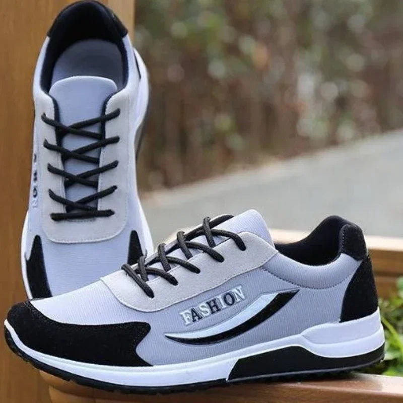 Men's Lace-Up Canvas Training Sneakers – Breathable, Non-Slip, Thick Bottom Casual Shoes