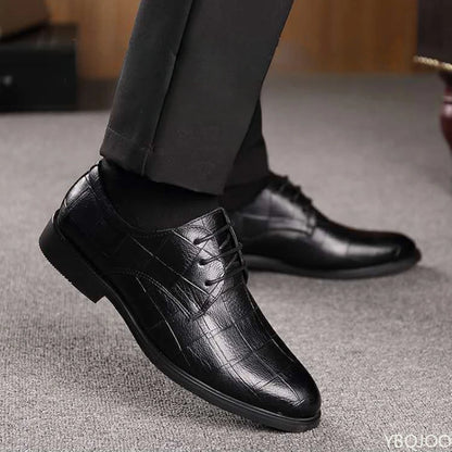 Men's Soft Sole Business Casual Loafers – Breathable PU, Lace-Up, Versatile Work Shoes
