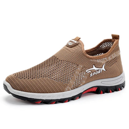 Men's Hollow Mesh Slip-On Casual Sneakers – Breathable, Lightweight, Non-Slip Summer Shoes