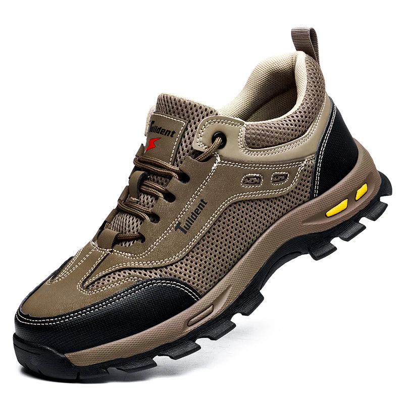 Men's Anti-Piercing Work Safety Boots – Puncture-Proof, Lace-Up, Protective Summer Shoes