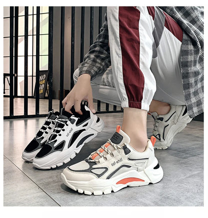 Men's Breathable Mesh Soft Sole Running Sneakers – Lace-Up, All-Season Comfort Walking Shoes