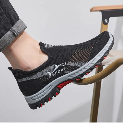 Men's Hollow Mesh Slip-On Casual Sneakers – Breathable, Lightweight, Non-Slip Summer Shoes