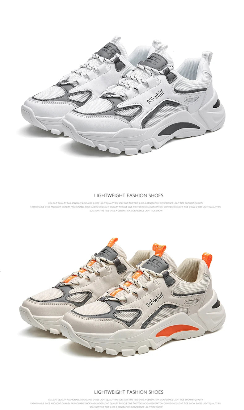 Men's Breathable Mesh Soft Sole Running Sneakers – Lace-Up, All-Season Comfort Walking Shoes