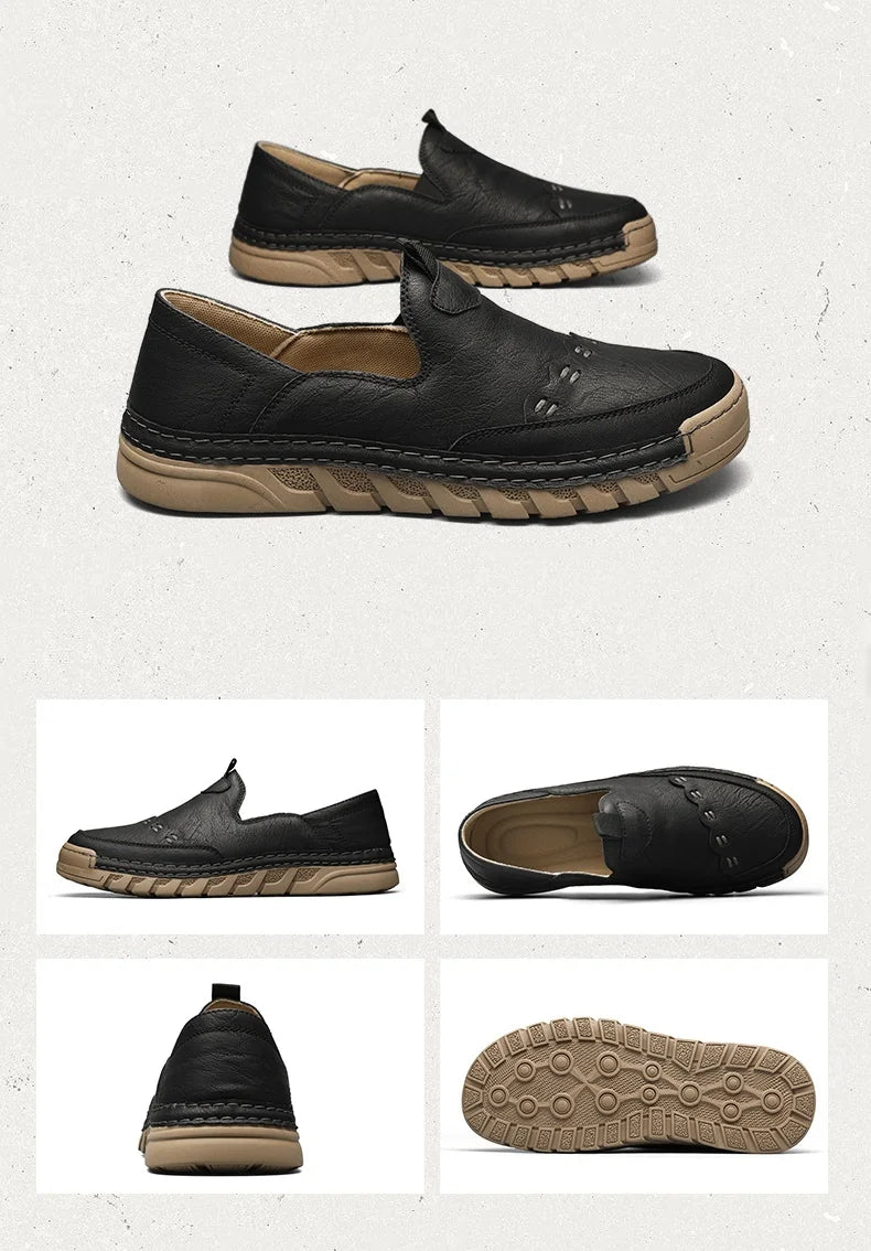 Italy Genuine Leather Luxury Loafers Moccasins – Breathable Slip-On Driving Shoes for Men
