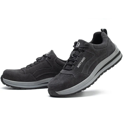 Men's Indestructible Steel Toe Safety Work Boots – Puncture-Proof, Cow Suede, Breathable Work Sneakers