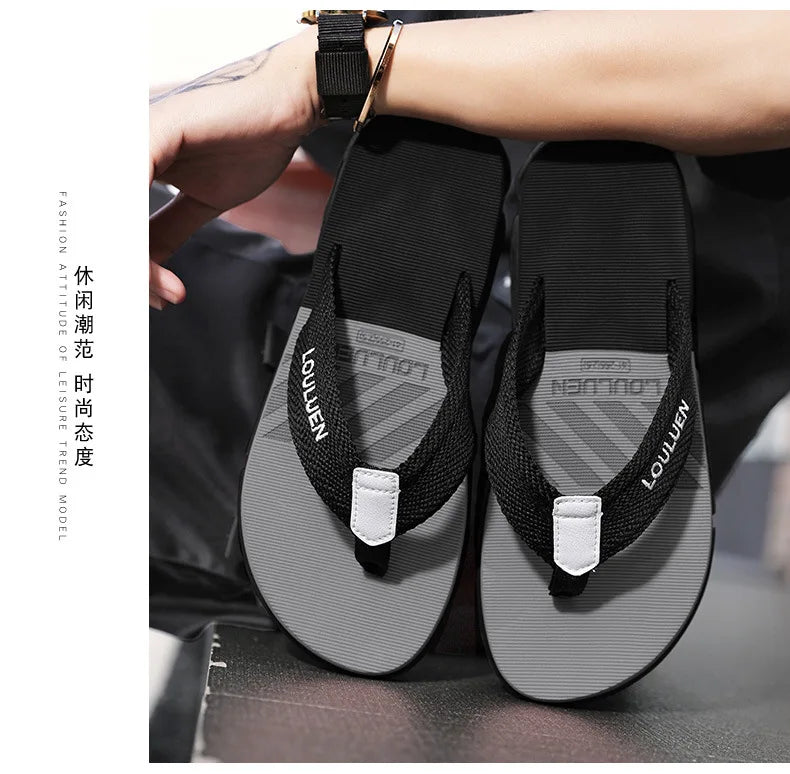 Men's Ankle Wrap Slip-Resistant Beach Slide Sandals – Hollow Out, Lightweight Summer Slippers