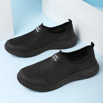 Men's Classic Breathable Mesh Slip-On Sneakers – Lightweight, Anti-Odor, Casual Running Shoes