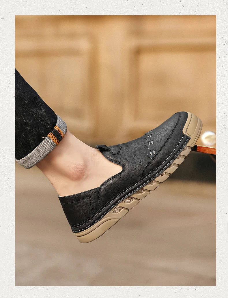 Italy Genuine Leather Luxury Loafers Moccasins – Breathable Slip-On Driving Shoes for Men