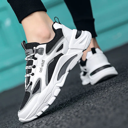 Men's Breathable Mesh Soft Sole Running Sneakers – Lace-Up, All-Season Comfort Walking Shoes