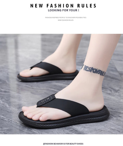 Men's Anti-Slip Waterproof Outdoor Flip Flops – Microfiber, Comfort Beach Sandals