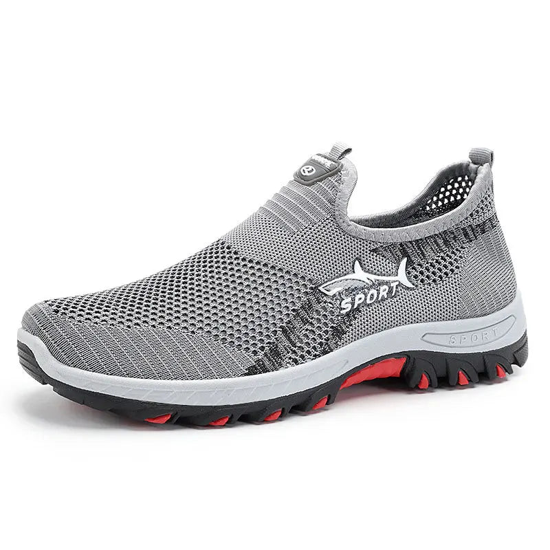 Men's Hollow Mesh Slip-On Casual Sneakers – Breathable, Lightweight, Non-Slip Summer Shoes