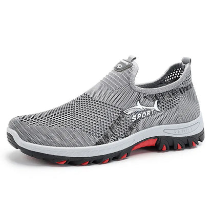 Men's Hollow Mesh Slip-On Casual Sneakers – Breathable, Lightweight, Non-Slip Summer Shoes