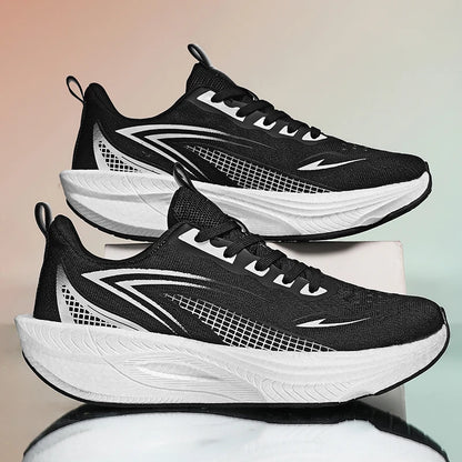 Marathon Carbon Board Air Cushion Running Sneakers – Breathable Mesh, Lightweight, Non-Slip Athletic Shoes