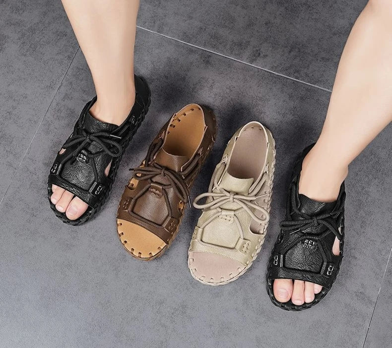 Men's Roman-Style Strappy Gladiator Sandals – Breathable, Open Toe, Casual Summer Footwear