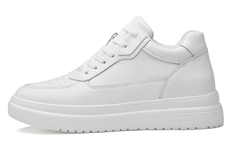 Men's Height Increasing Leather Platform Sneakers – 6/8/10cm Elevator Lace-Up Luxury Shoes