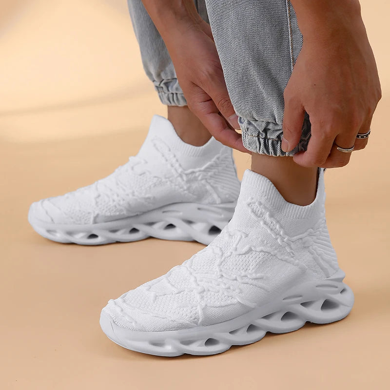 Platform Mesh Socks Blade Slip-On Sport Sneakers – Breathable, Super Lightweight, Unisex Running Shoes