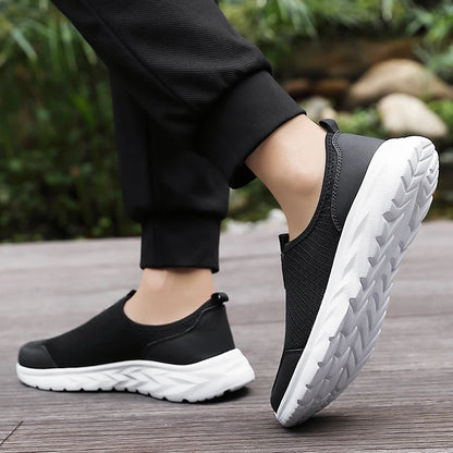 Men's Classic Breathable Mesh Slip-On Sneakers – Lightweight, Anti-Odor, Casual Running Shoes