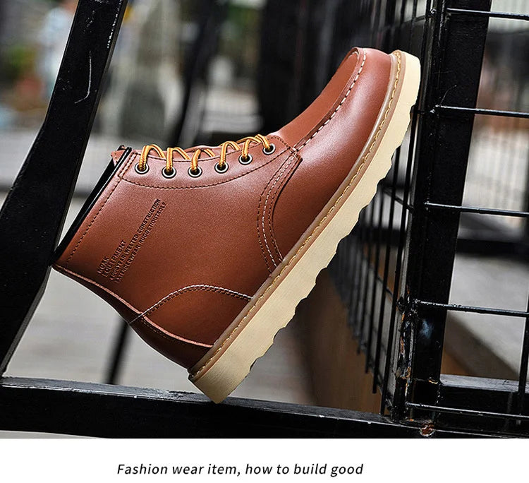 Men's Elevator Hidden Heel Boots – Height Increasing 6CM 8CM 10CM, Microfiber Leather, Warm Lining